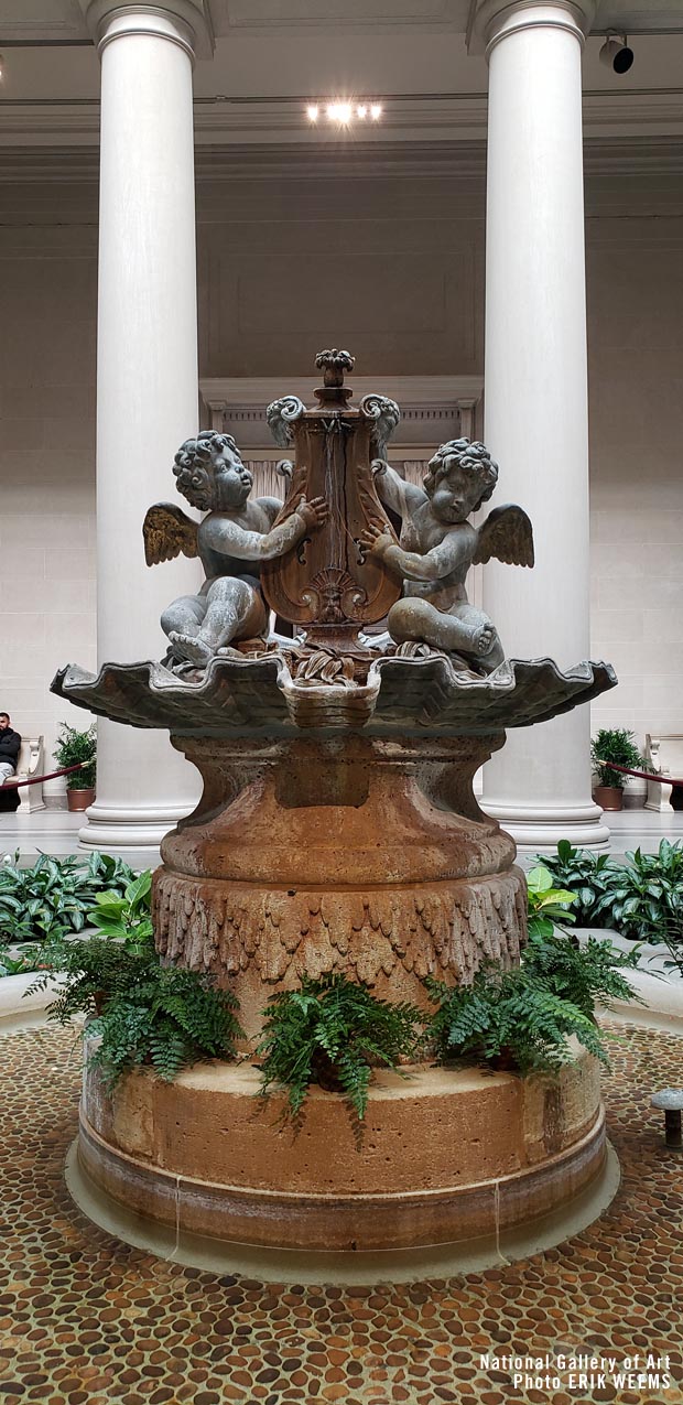 Cherub Water Fountain inside National Gallery