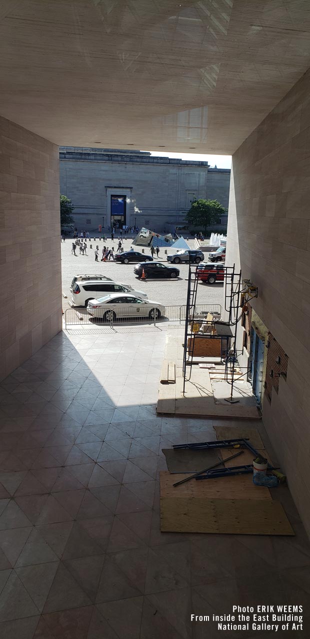 From inside the East Building looking toward the main building