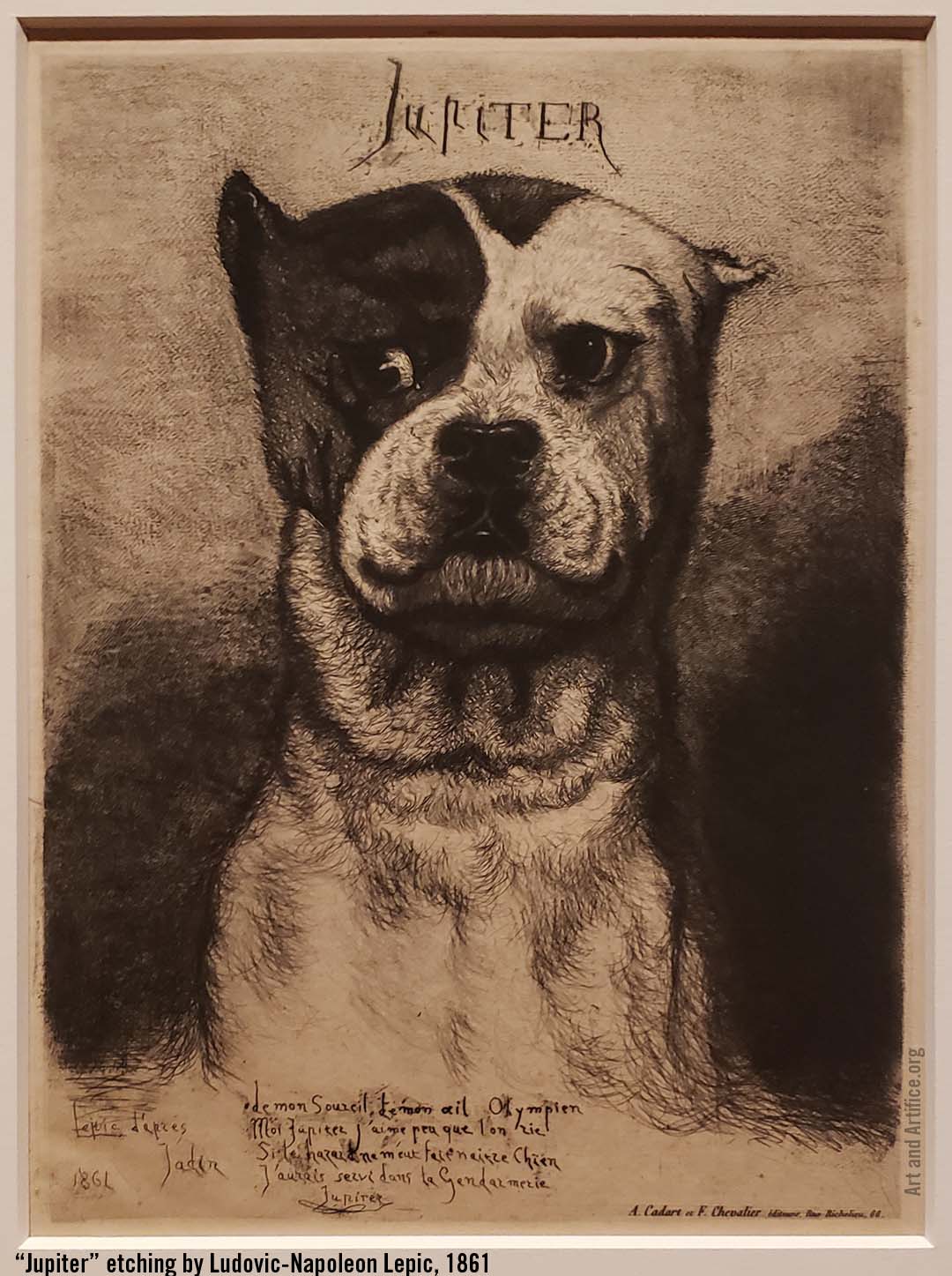 Jupiter Etching by Ludovic-Napoléon Lepic 1861