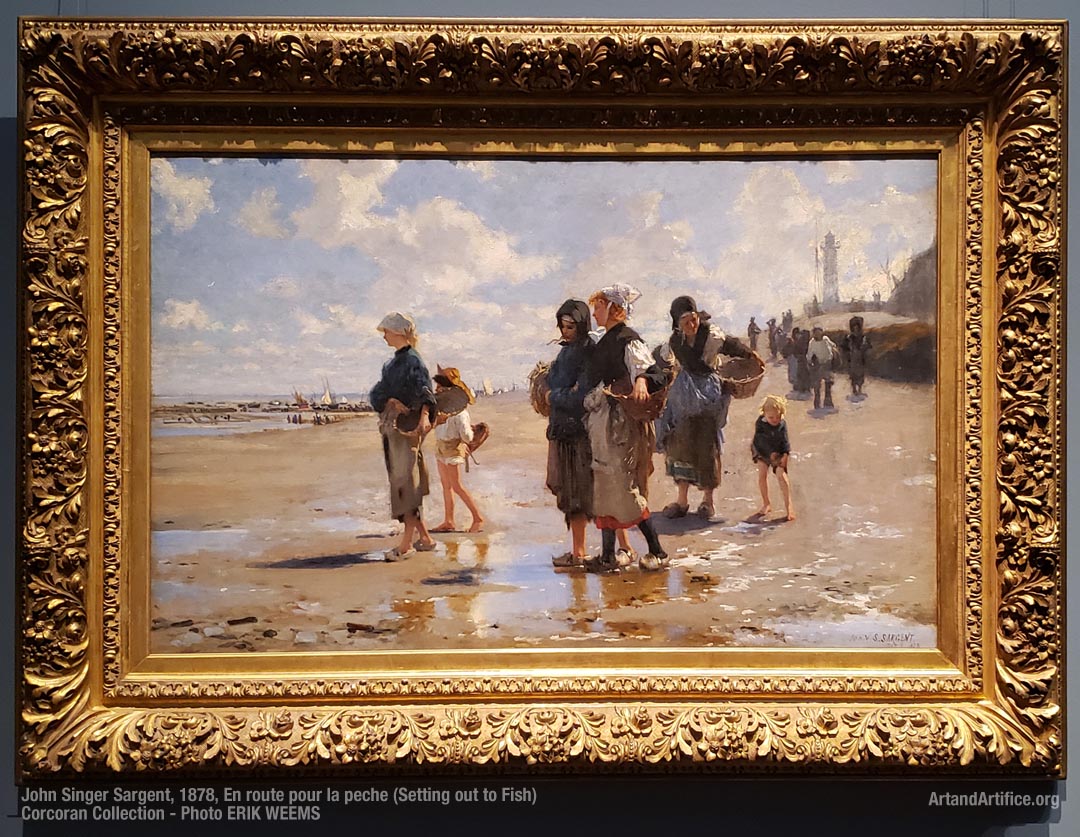 John Singer Sargent oil painting 1878 - Setting out to Fish - en route pour la peche - Corcoran Collection at NGA
