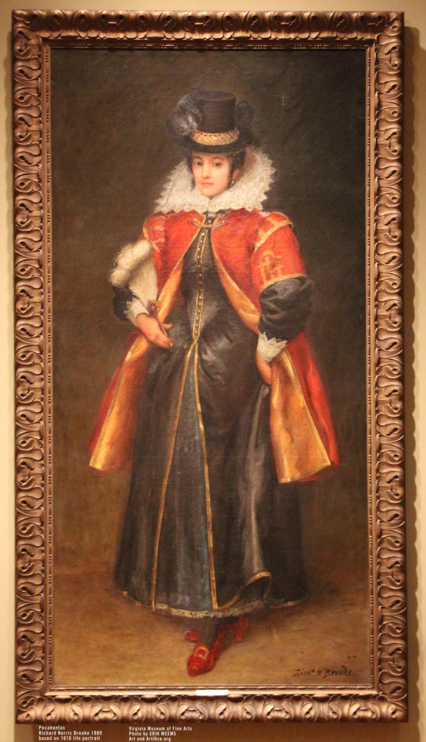 Framed Portrait of Pocahontas by Richard Norris Brooke