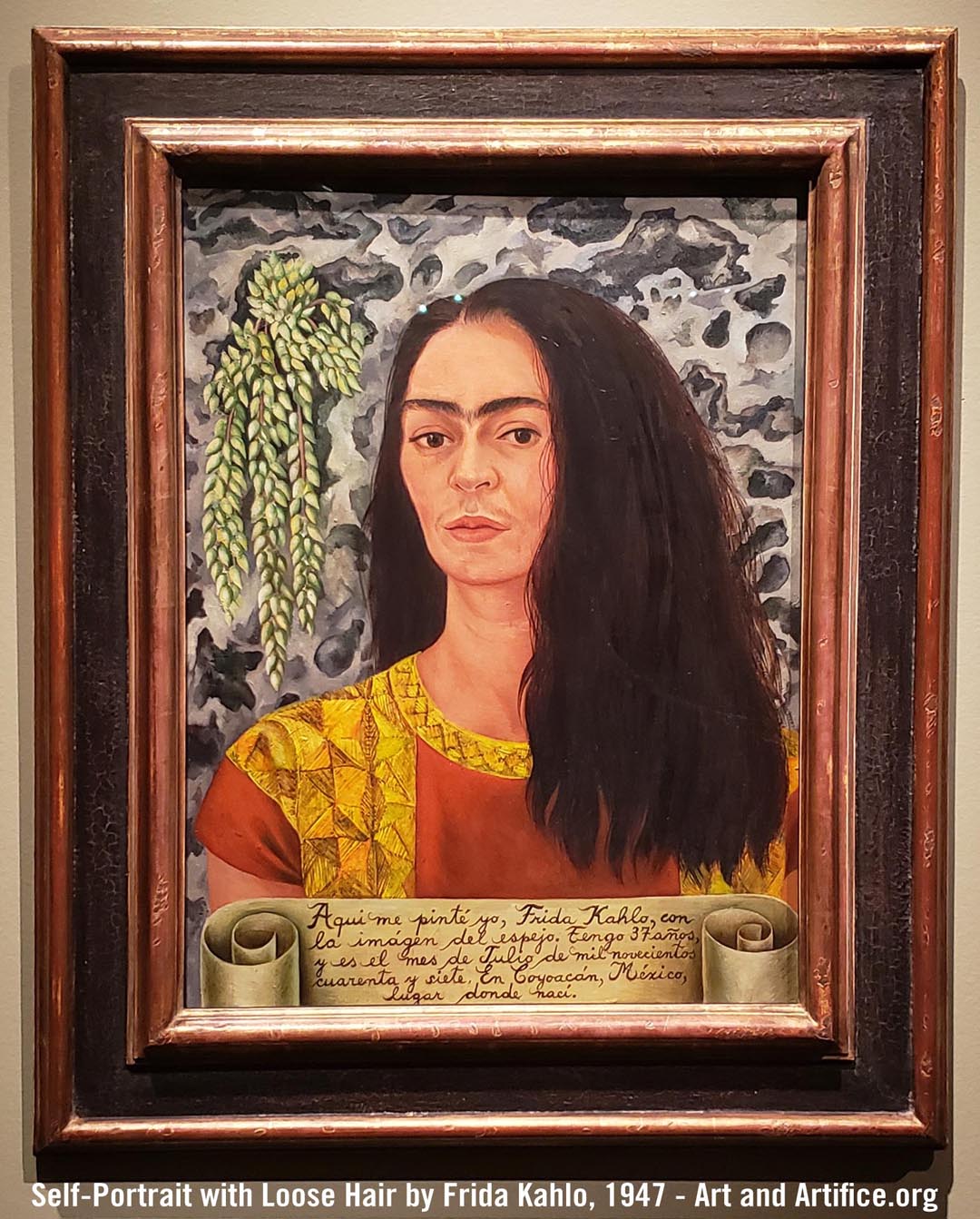 Self Portrait with Loose Hair 1947 Frida Kahlo
