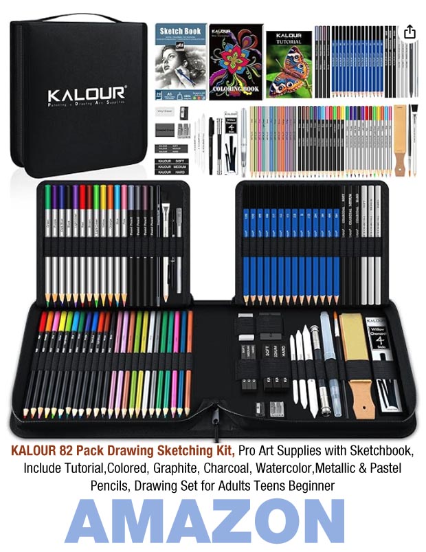 82 Pack Drawing Sketching Kit